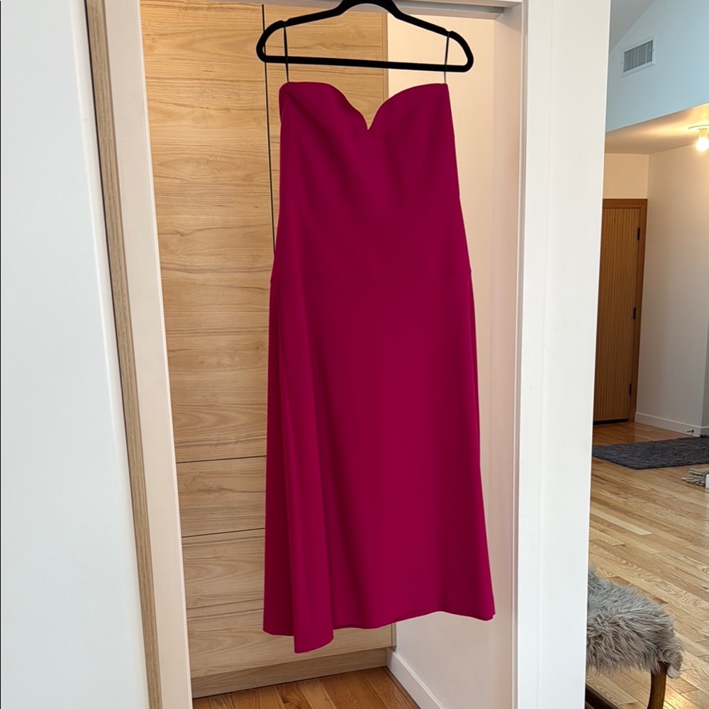NWOT ZARA Strapless Vibrant Pink Dress Size L